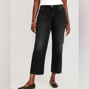 Old Navy Mid-Rise Boyfriend Loose Fit Jeans in Black Size 16